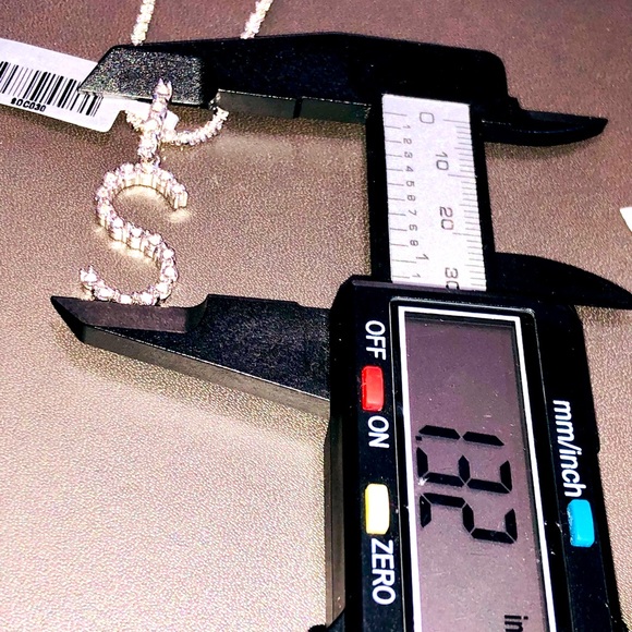 Beautiful real diamond S initial pendant charm not c w/ Turkish chain best gift - Picture 1 of 6